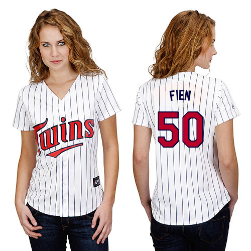 Casey Fien #50 mlb Jersey-Minnesota Twins Women's Authentic Home White Baseball Jersey